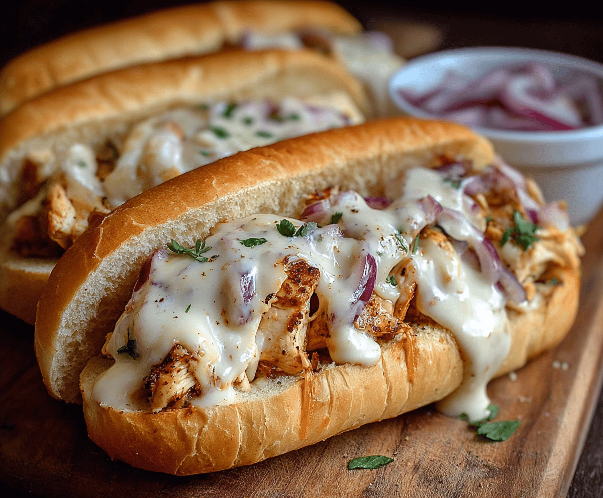 Easy White BBQ Chicken Subs Recipe